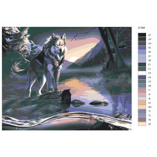 Живопись по номерам BRUSHES-PAINTS Волк у пруда Живопись по номерам BRUSHES-PAINTS Волк у пруда