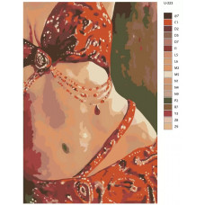 Живопись по номерам BRUSHES-PAINTS Танец живота. Танцовщица живота в красном