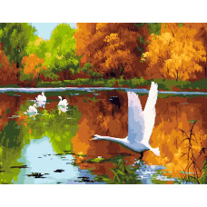 Живопись по номерам Paintboy Лебеди у берега 40x50