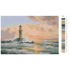 Живопись по номерам BRUSHES-PAINTS Маяк в море