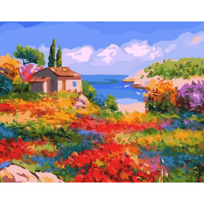 Картина по номерам Белоснежка Солнечный Прованс, 40x50