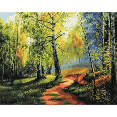 Картина по номерам Белоснежка Березовая роща, 40x50