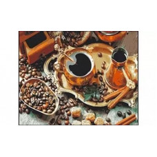 Холст с красками 40х50 см по номерам. КОФЕ ПО ВОСТОЧНОМУ (Арт
