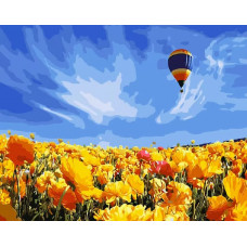 Живопись по номерам Paintboy Воздушный шар над маковым полем 40x50