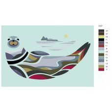 Живопись по номерам BRUSHES-PAINTS Морской котик арт