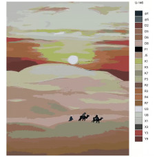 Живопись по номерам BRUSHES-PAINTS Караван в пустыне на закате