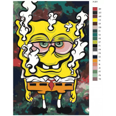 Живопись по номерам BRUSHES-PAINTS Губка Боб Квадратные Штаны
