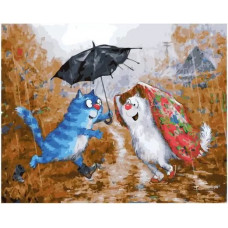 Картина по номерам Paintboy PK 11111 Ты, я и зонтик 40*50
