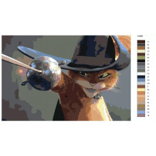 Живопись по номерам BRUSHES-PAINTS Кот в сапогаx со шпагой