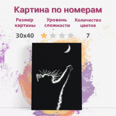 Картина по номерам Раскрасим сами Кот луна на подрамнике 30х40 см Картина по номерам Раскрасим сами Кот луна на подрамнике 30х40 см