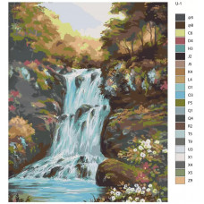 Живопись по номерам BRUSHES-PAINTS Лесной водопад