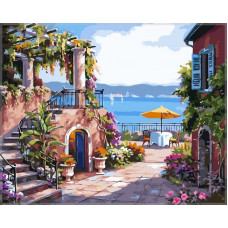 Картина по номерам Цветной Итальянский дворик, 40x50