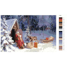 Живопись по номерам BRUSHES-PAINTS Дед Мороз читает письмо. Новый год