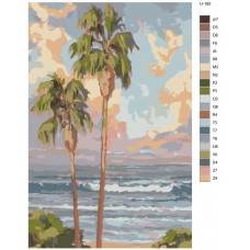 Живопись по номерам BRUSHES-PAINTS Пальмы на закате