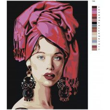 Живопись по номерам BRUSHES-PAINTS красивая женщина с платком