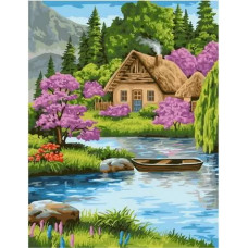 Картина по номерам Paintboy Original GX 39012 Домик в горах 40x50см Картина по номерам Paintboy Original GX 39012 Домик в горах 40x50см