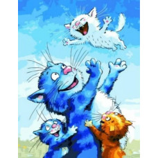 Картина по номерам Paintboy "Лучший котопапа" холст на подрамнике 40х50 см, GX45109