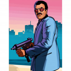 Картина по номерам Бруталити GTA 5 9 30 x 40 на холсте 40x30