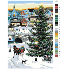 Живопись по номерам BRUSHES-PAINTS Рождественский город. Новый год
