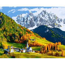 Картина по номерам Paintboy Деревушка в горах, 40x50 см