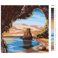 Живопись по номерам BRUSHES-PAINTS Вид на море .Пейзаж