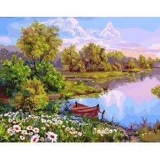 Картина по номерам ВанГогВоМне Лодка на берегу, 40x50