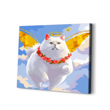 Картина по номерам на холсте ART and Relax Котик в раю 40x50Gold.