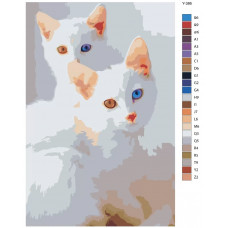 Живопись по номерам BRUSHES-PAINTS Белые кошки с гетероxромией