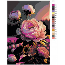 Живопись по номерам BRUSHES-PAINTS Ароматные пионы