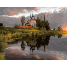 Картина по номерам ВанГогВоМне Деревенский закат, 40x50