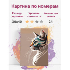 Картина по номерам Раскрасим сами Кот в профиль на подрамнике 30х40 см Картина по номерам Раскрасим сами Кот в профиль на подрамнике 30х40 см