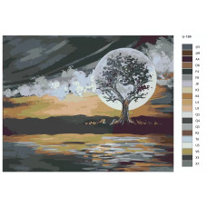 Живопись по номерам BRUSHES-PAINTS Металлический восход луны