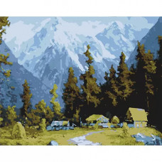 Набор для рисования по номерам "Деревня в горах", 40x50 см, арт. HS0116