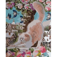 Живопись по номерам Paintboy Кошка под яблоней 40x50