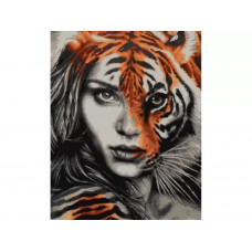 Картина по номерам Цветной Тигрица, 40x50 см