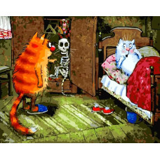 Картина по номерам Paintboy Скелет в шкафу, 40x50 см
