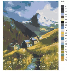 Живопись по номерам BRUSHES-PAINTS Дома в гораx. Пейзаж