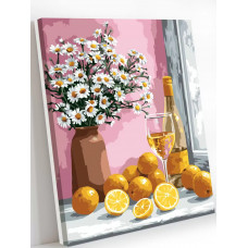 Картина по номерам Art on Canvas Ромашки и апельсины 40х50