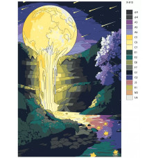 Живопись по номерам BRUSHES-PAINTS Лунный водопад. Пейзаж