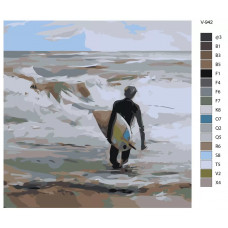 Картина по номерам BRUSHES-PAINTS Серфинг Навстречу волне V-942 40x40 см Картина по номерам BRUSHES-PAINTS Серфинг Навстречу волне V-942 40x40 см