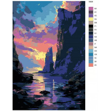 Живопись по номерам BRUSHES-PAINTS Горные вершины и морская гладь