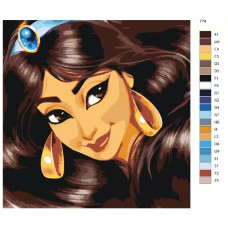 Картина по номерам BRUSHES-PAINTS Принцесса Жасмин T74 40x40 см Картина по номерам BRUSHES-PAINTS Принцесса Жасмин T74 40x40 см