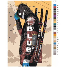 Живопись по номерам BRUSHES-PAINTS Современный самурай