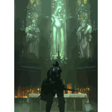 Картина по номерам Бруталити Demon's Souls рыцарь в храме 6 на холсте 40x30