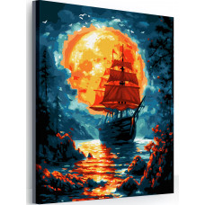 Картина по номерам Hobby Paint Корабль в лунном свете 40х50