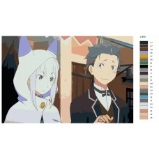 Живопись по номерам BRUSHES-PAINTS Аниме RE:ZERO. Субару Нацуки и Эмилия. Natsuki Subaru и Emilia Живопись по номерам BRUSHES-PAINTS Аниме RE:ZERO. Субару Нацуки и Эмилия. Natsuki Subaru и Emilia