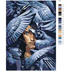 Живопись по номерам BRUSHES-PAINTS Девушка и вороны