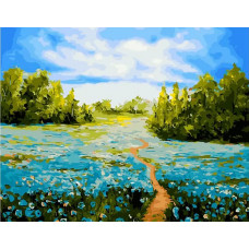 Картина по номерам Paintboy Васильковое поле, 40x50 см