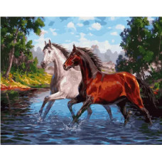 Картина по номерам Paintboy GX 34491 Резвые лошади 40*50