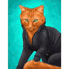 Картина по номерам Paintboy Бойцовый кот, 40x50 см